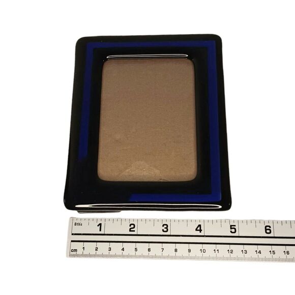 Art Deco Cobalt Blue And Black Glass Rectangle Tabletop Picture Photo Frame - Picture 10 of 13